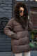 Модная женская куртка пуховая Vivilona коричневая