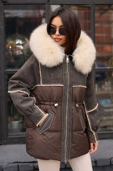 Женский пуховик Pang Million с мехом песца