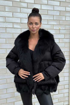 Пуховик зимний vivilona с натуральным мехом внутри хаки