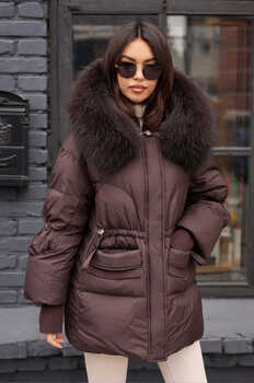 Теплый пуховик на зиму 2026 Pang million коричневый