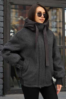 Короткий драповый пуховик Pang Million в стиле бомбер