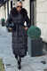 Длинный зимний пуховик vivilona с меховым воротником
